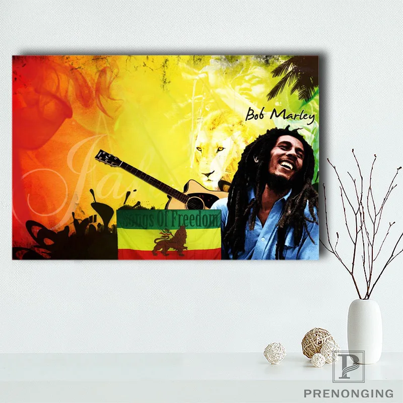 

Canvas Poster Silk Fabric BOB MARLEY - FLAG (EM-2-102) Custom HD Home Decor Retro Classic Vintage@190414-H-31