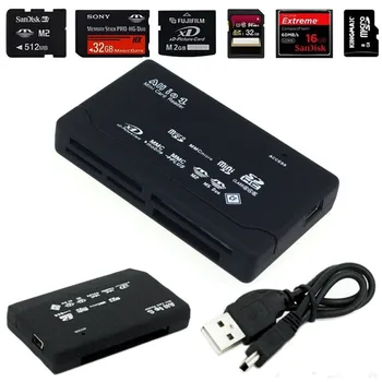 

All in One USB Card Reader USB 2.0 12Mbps Support CF / MD SD / Mini-SD / SDC MMC / MMCII / RS-MMC XD MS / MS-MG T-Flash