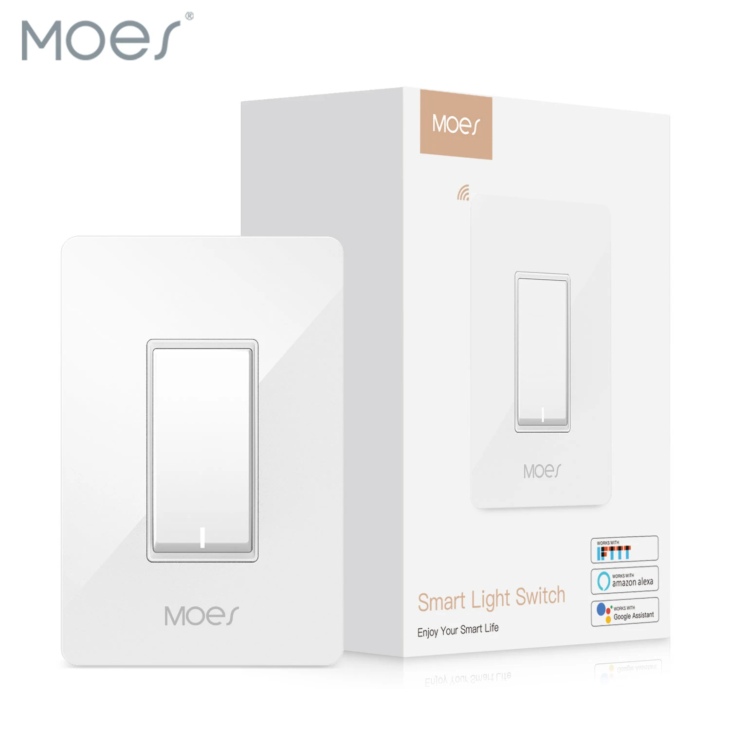 

US WiFi Smart Light Switch Control by Smart Life/Tuya APP Works with Alexa Google Home for Voice Control No Hub Required