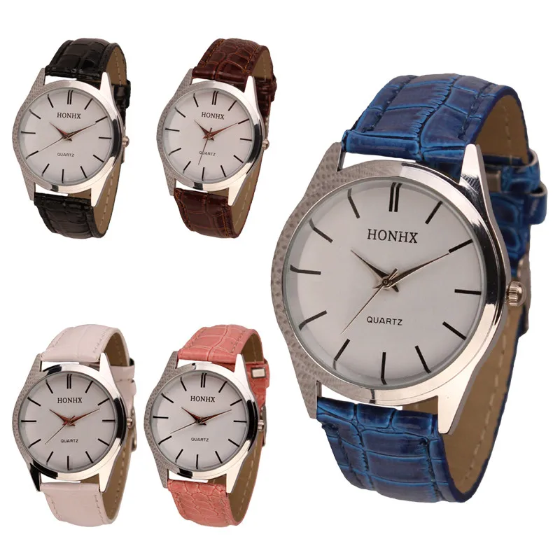 Luxury Fashion Womens Mens Ladies watch Faux Leather Quartz Analog Dress Bracelet Wrist Watch Clock relogio feminino M06 (1)