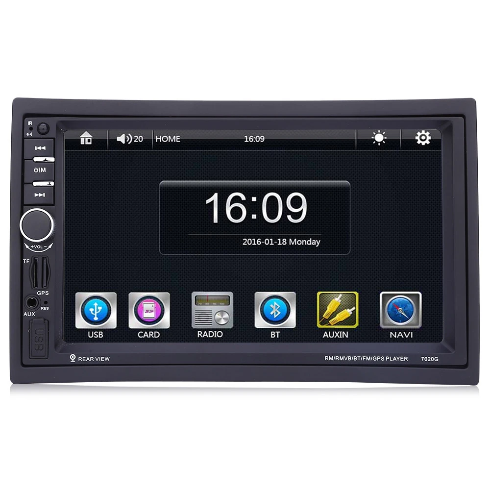 GBtiger 7020G 7 inch 2Din Car MP5 Player with Rearview Camera Bluetooth FM GPS Touch Screen Car Audio Stereo With Remote Control