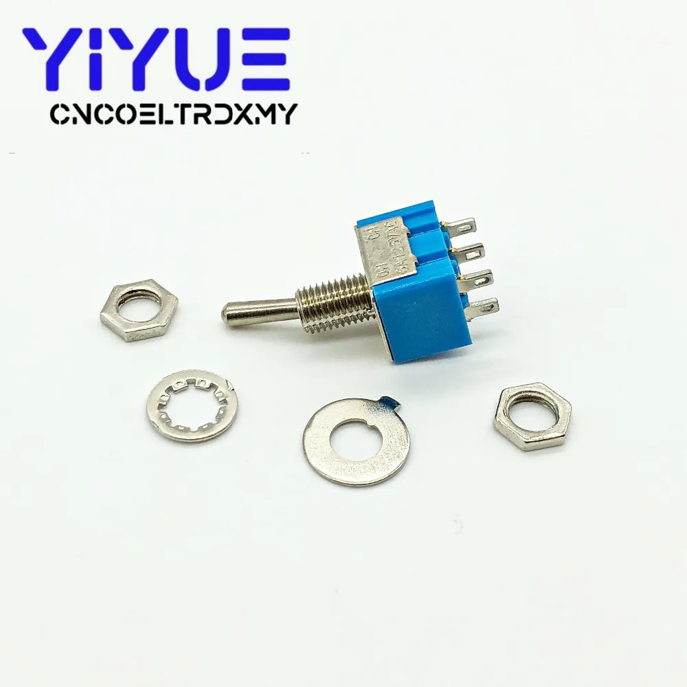 5pcs MTS-202 DPDT Switch 6A 125V AC 6-Pin ON-ON Mini Toggle Switches For Switching Lights Motors Mayitr (5)