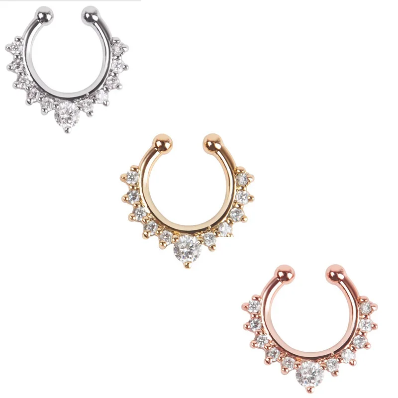 

Fahion Fake Septum Clicker Nose Ring Non Piercing Body Jewelry 1pc