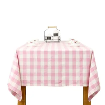 

Table Cloth Pink Pastoral Plaid Tablecloth Plaid Pattern Tablecloth Cotton Polyester Rectangle Table Cloth