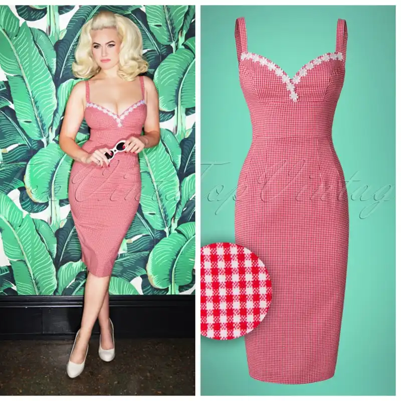red gingham dress plus size