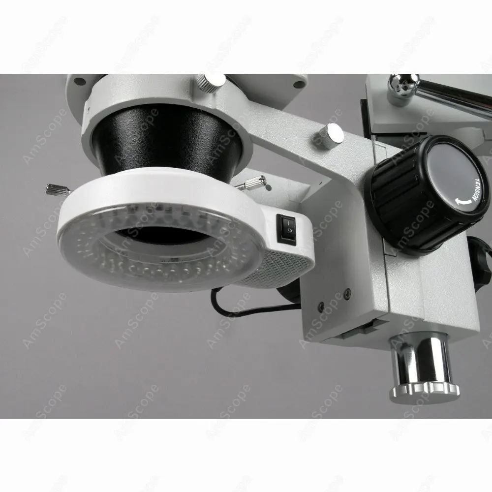 Увеличительный микроскоп AmScope поставляет 7X 45X увеличение зума стерео w 64 LED свет +
