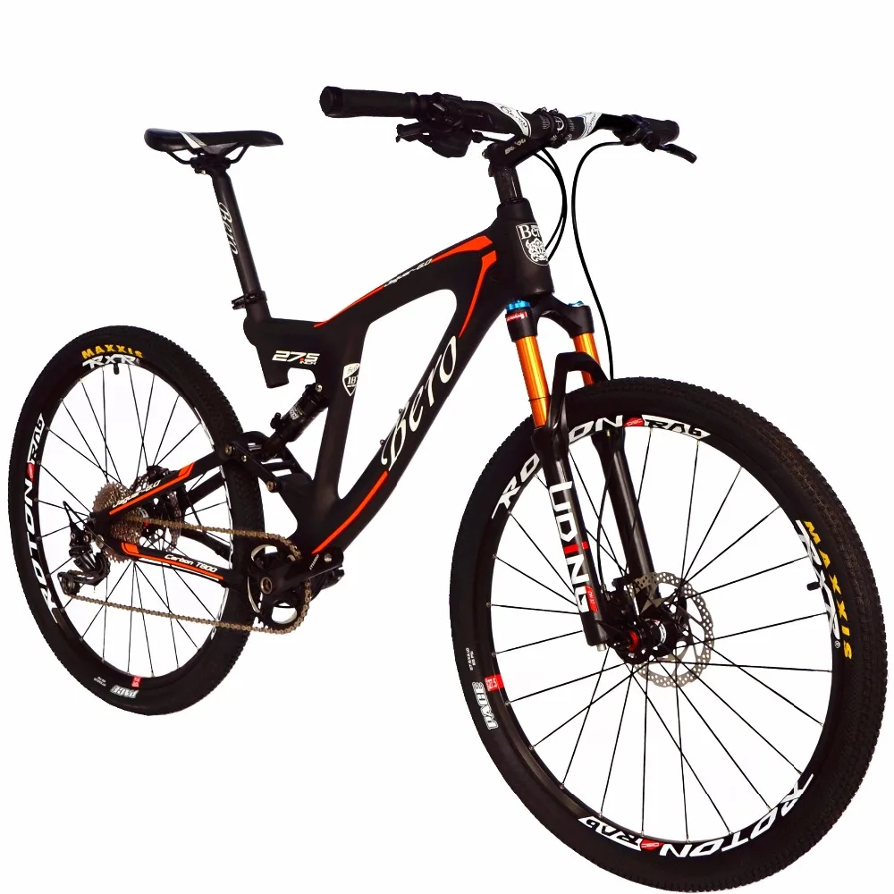 Discount BEIOU Carbon Dual Suspension Mountain Bicycle All Terrain 27.5 Inch MTB 650B Bike 10 Speed SHI MANO DEORE T700 Matte 3K CB22 1