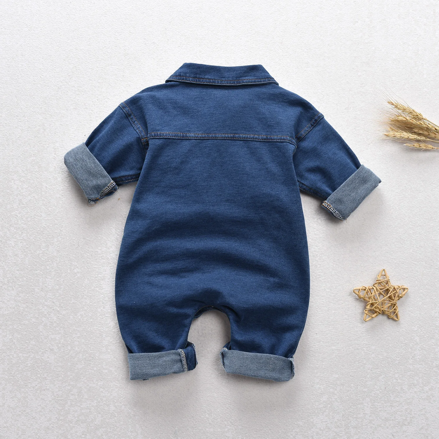 Brand Toddler Kid Baby Girl Boy Denim Romper Jumpsuits Denim Long Sleeve Pocket Playsuit Autumn Sunsuit Outfit Clothes