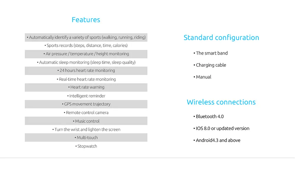 ORIGINAL CUBOT S1 DYNAMIC HEART RATE MONITOR SMART BRACELET SIX-AXIS SENSOR MULTI-SPORT TRACKING ACTIVITY TRACKING 237849 24