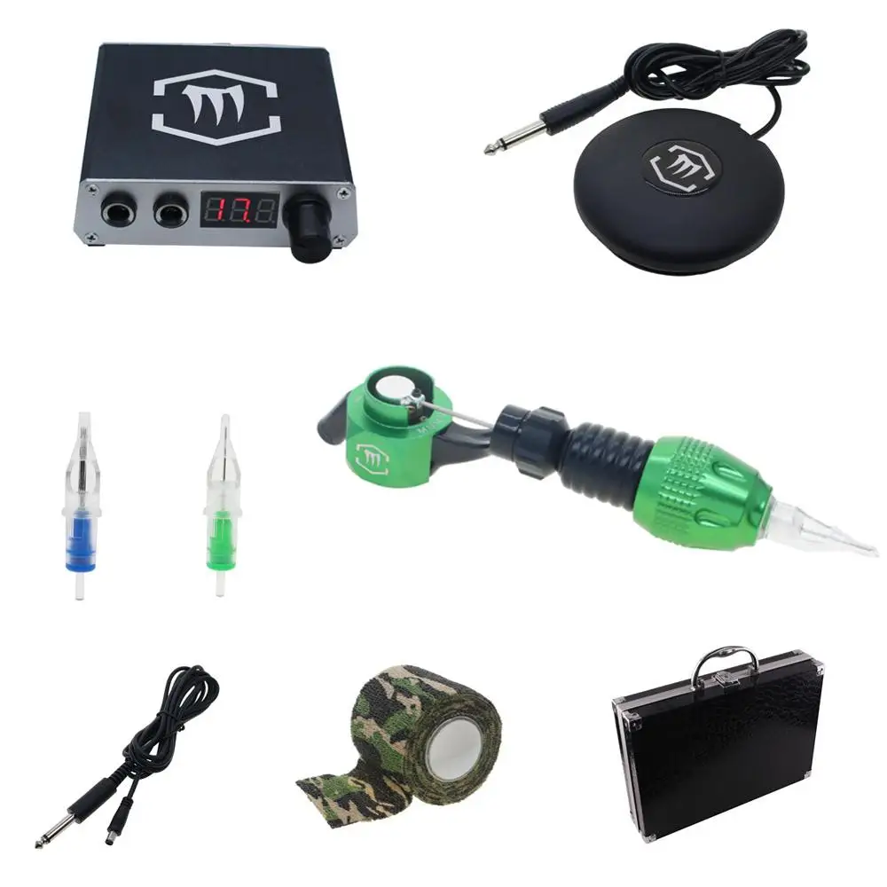 

Rotary Tattoo Machine Gun Kit with Digtal Tattoo Power Supply Needles Grip for Tattoo Supply KT018