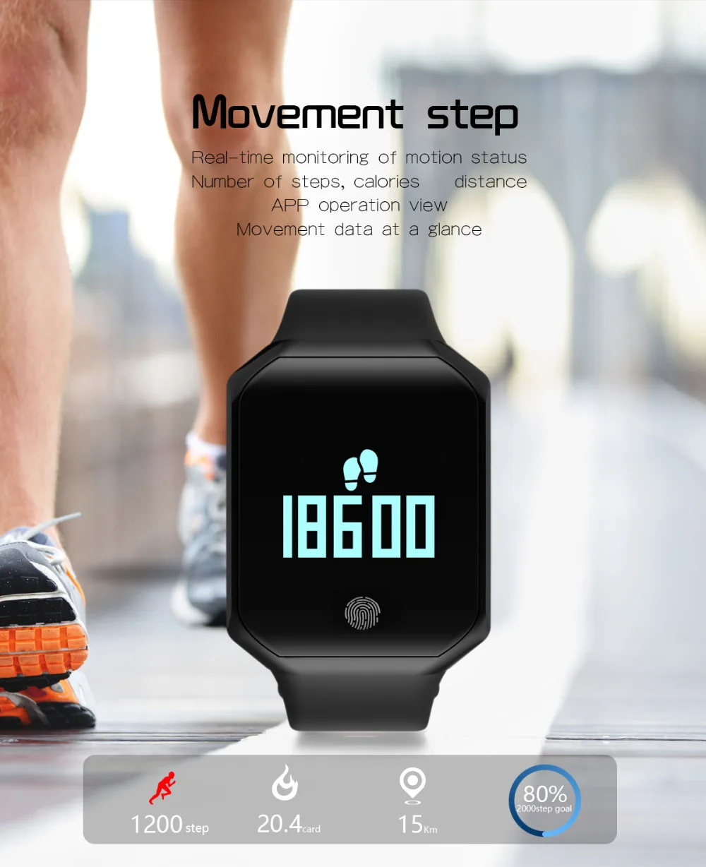 Two-piece ABAY Z66 Smart Bracelet Watch Young People IP67 Waterproof Pedometer Heart Rate Blood Pressure Support Multi Exercise