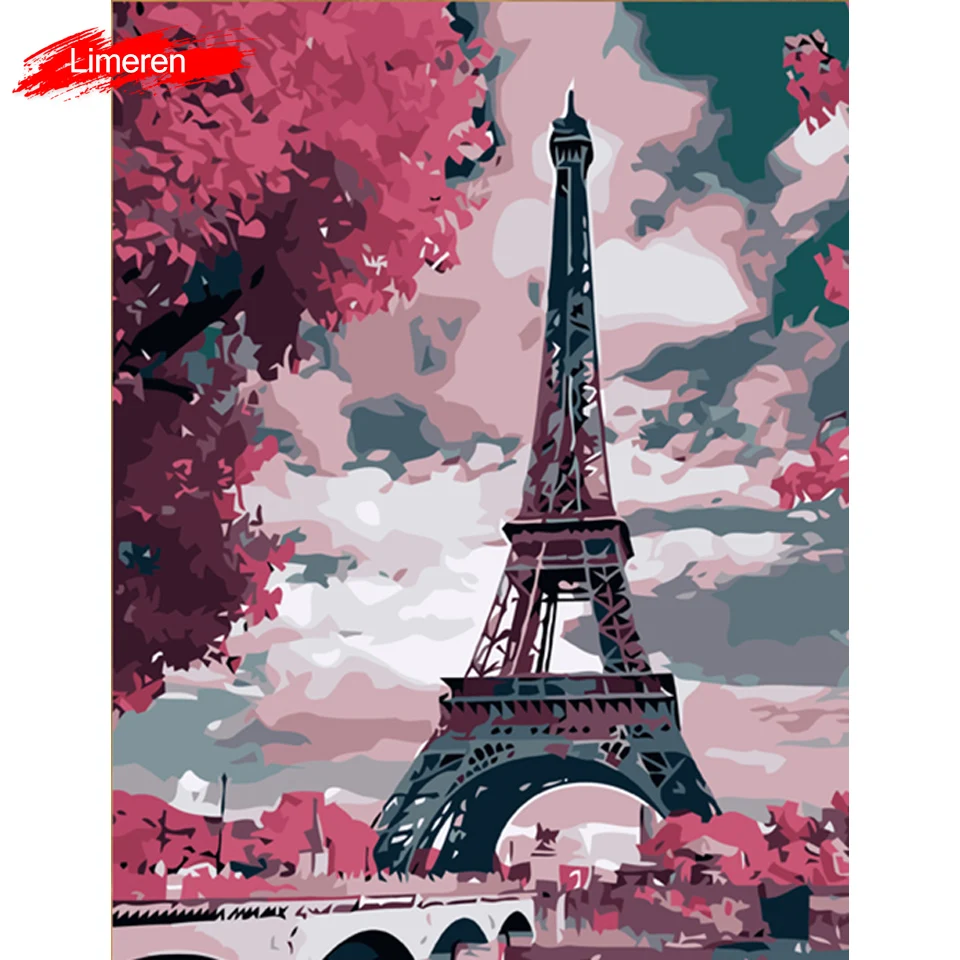 

Paris Tower Maple DIY Digital oil Painting By Numbers Modern Wall Art Canvas Painting Unique Gift For Art Wall Home Decor