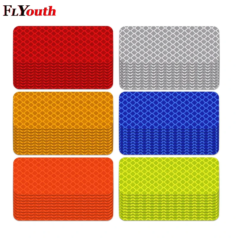 

For all car 8X3cm Reflective Warning Strip Tape Car Bumper Reflective Strips Secure Reflector Stickers Decals Car Styling 2Pcs
