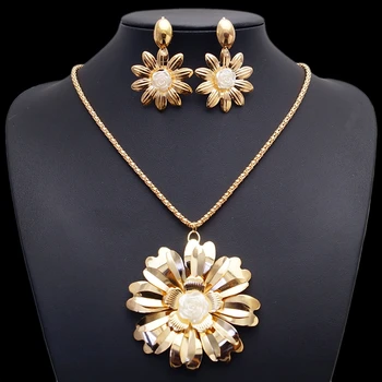 

Yulaili Novel Flower Design Cubic Zircon Women Costume With Crystal Two Jewelry Sets