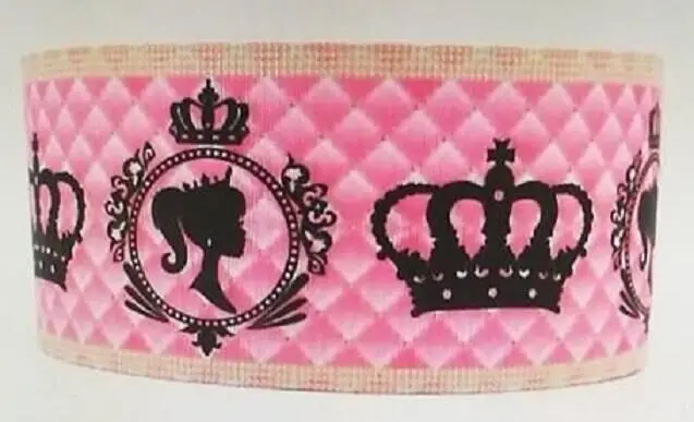 

10 yards lot 1inch 25mm 180825 queen crown grosgrain ribbon hairbows printed ribbon