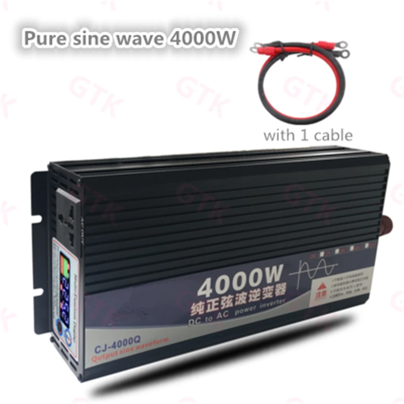 

LCD display Pure Sine Wave Power Inverter DC12V 24V 48V to AC220V 4000W Inverter solar system motorhome RV camping car