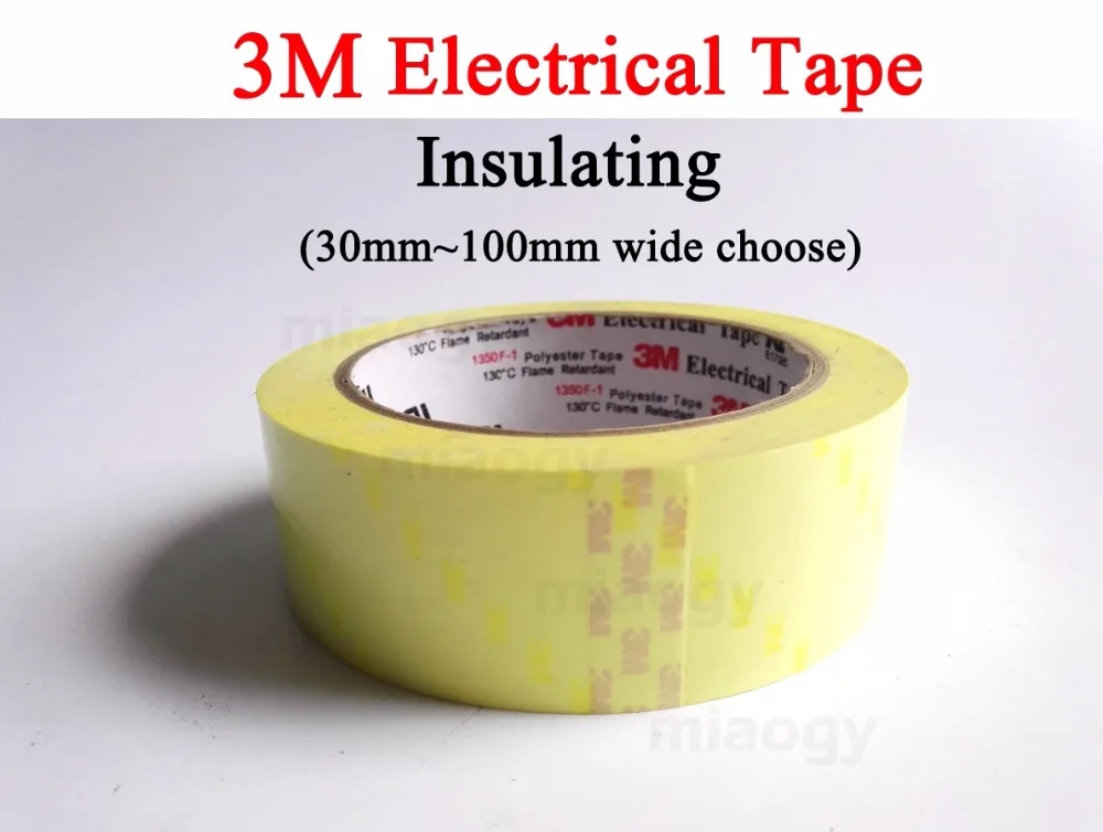 3M Electrical Insulating Polyester Film Tape Flame Resist 30mm 100mm Width Choose 66 Meters Roll