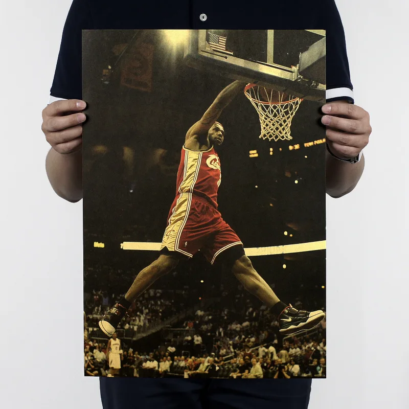 

LeBron James C style/Basketball superstar/kraft paper/Cafe/bar poster/Retro Poster/decorative painting wall stickers 51x35.5cm