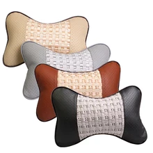 BLUELANS Car Neck Pillow Creative 3D Bone Elastic Silk Faux Leather Hole-digging Car Headrest pillow Auto Safety Accessories