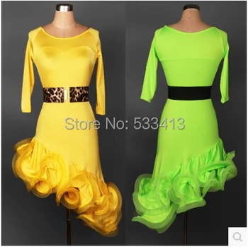 

Latin dance costume senior women latin dance competition dress latin dance dresses half sleeves latin dance dress