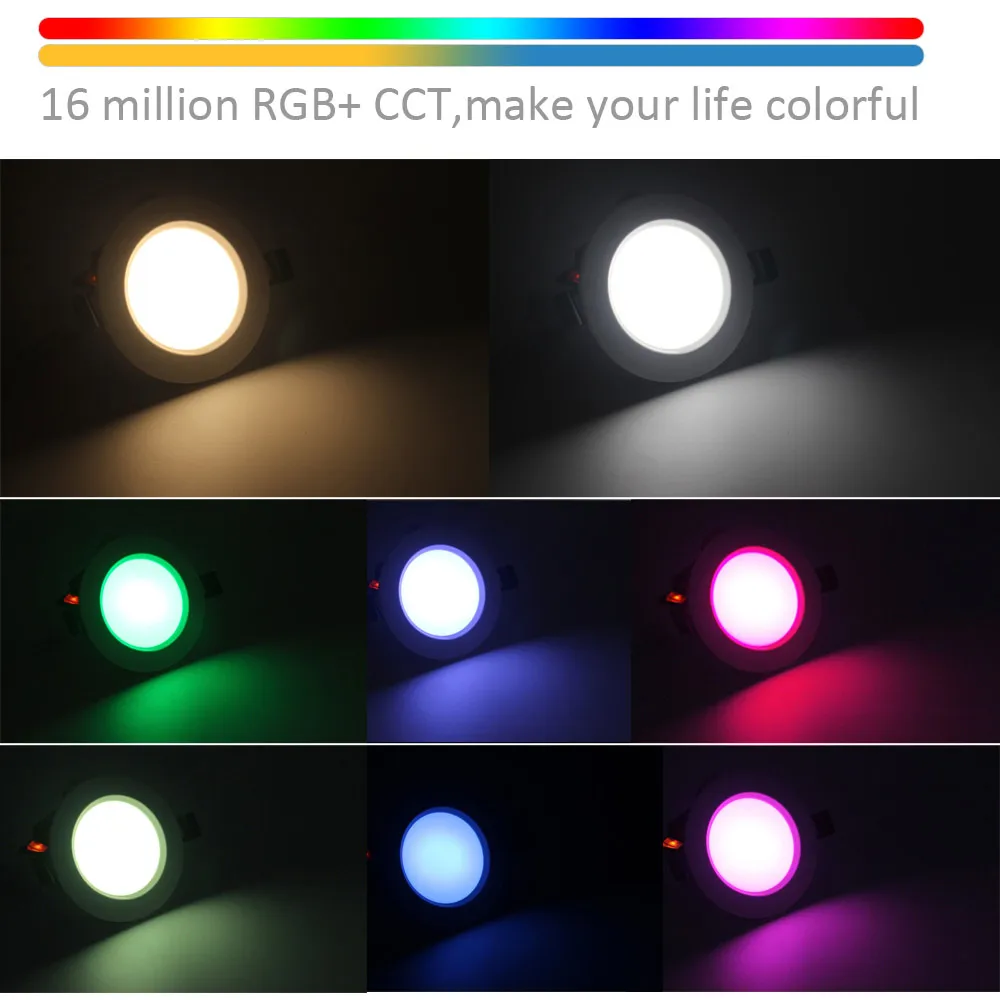 Smart LED Downlight Bluetooth RGBCCT 5W AC 110V 220V Dimmable Spot Light APP Control LED Magic Mesh Recessed Light Bulb Lamps