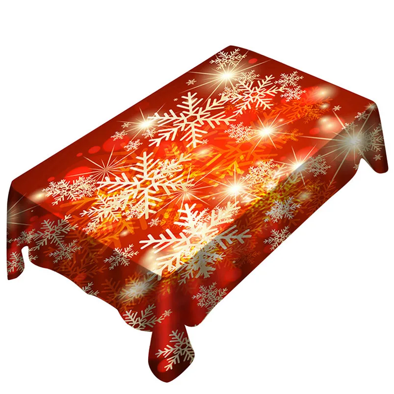 New Year Decorations Tablecloth Christmas Table Cloth Print Rectangle Table Cover Holiday Party Home Decor #3n13 (4)