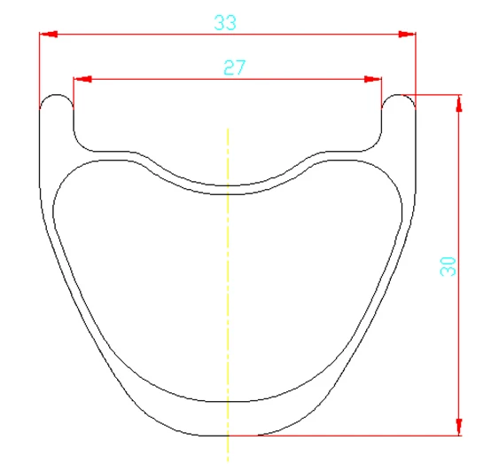 Top Hookless 26er AM/DH carbon mtb bike rim,33mm width,30mm deep tubeless compatible 0