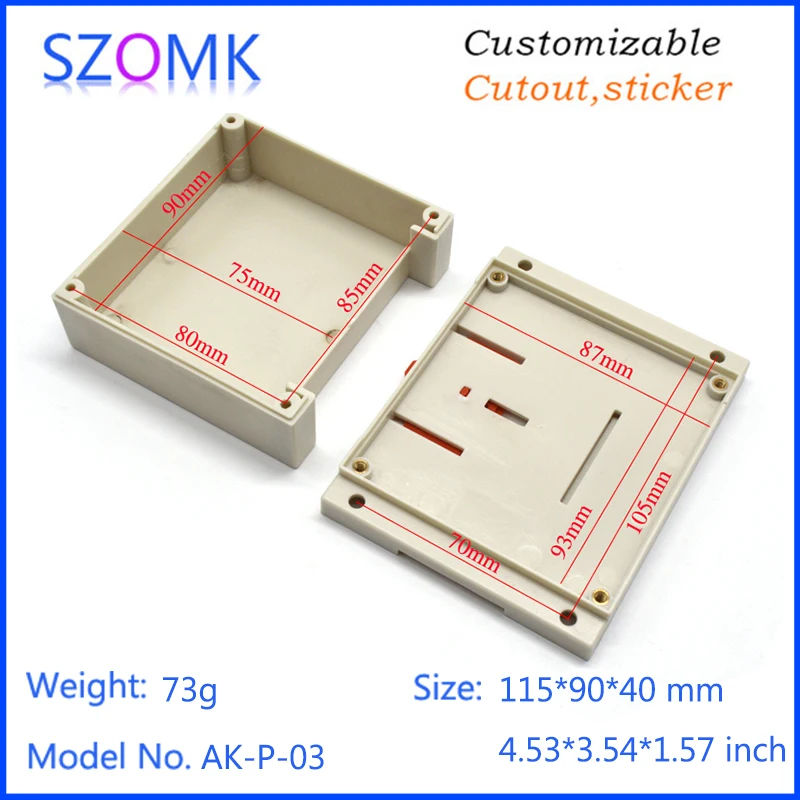 szomk plastic din rail enclosure electronics box PLC instruement plastic housing case plastic junction box (18)