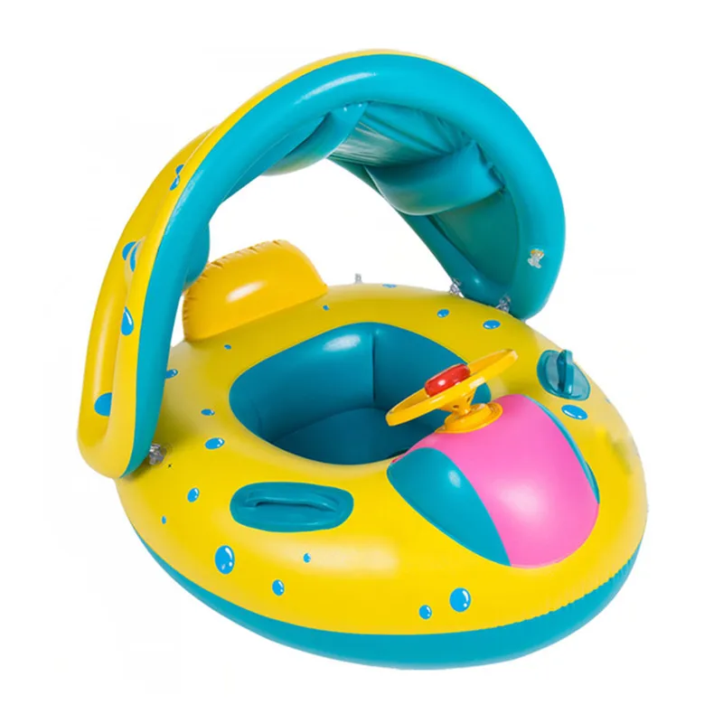 Лето Безопасность детей малышей поплавок плавательный бассейн надувной езды-ons Игрушки сиденье лодка Младенческая вода плавающая яхта