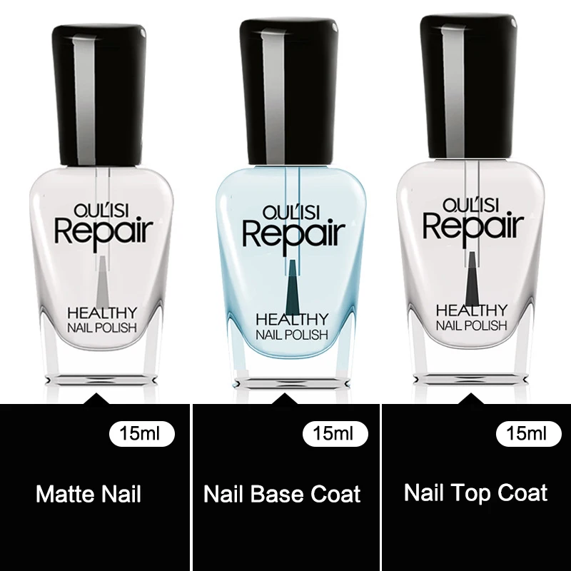 

Base Coat Oil Nail Polish 15ml Top Coat Matte Nailpolish Primer Gel Water Based Varnish Nails Art Long Lasting Color Quickly Dry