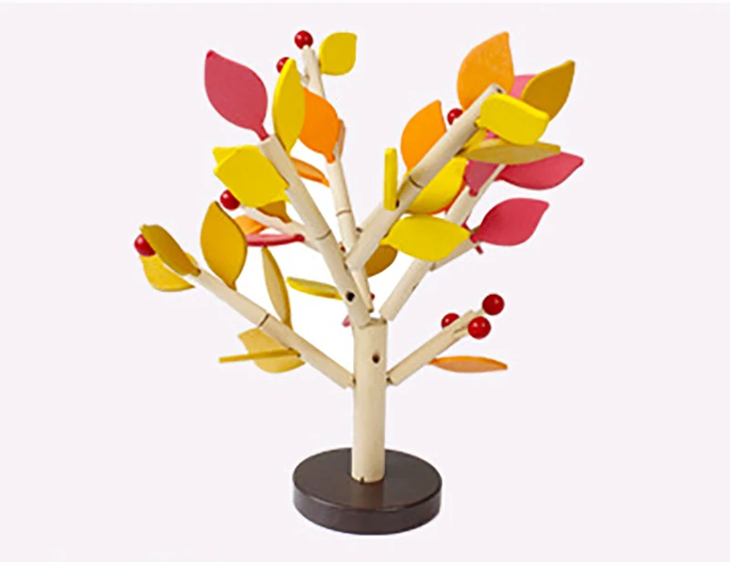 Деревянный мультфильм лист головоломка в форме дерева игрушка творческий 3D головоломки DIY ручной работы раннего Развивающие игрушки для