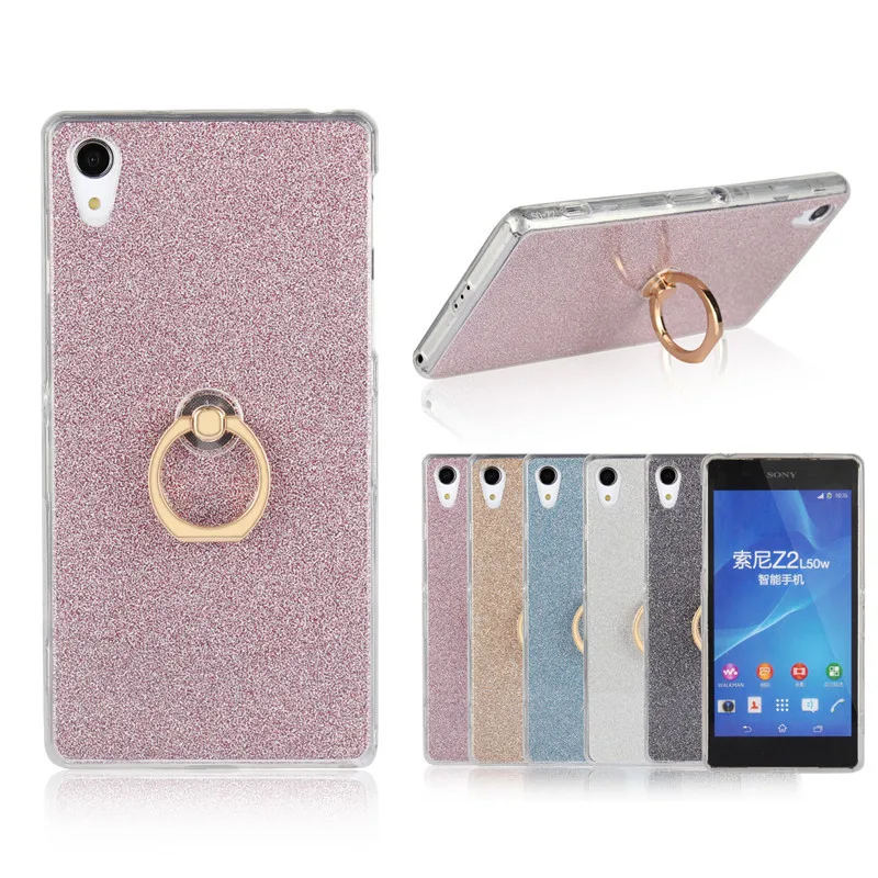 Модный силиконовый чехол-держатель для Sony Xperia Z2 прозрачный мягкий Блестящий