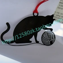 Персонализированные линии мяч котенок пустая нить металлическая Закладка