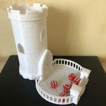 

Dice Tower Dungeons And Dragons DND Miniature Building Resin Figure Model Kit With Tray & Castle Spiral Staircase 3D Printed