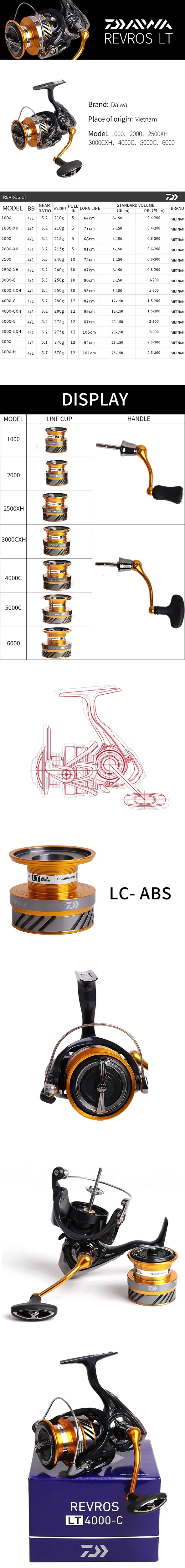 Оригинальная Рыболовная катушка DAIWA REVROS LT1000/2000/2500-C/4000-C/5000-C/6000 низкое Передаточное отношение 5,1: 1/5. 2:1/5,3: 1