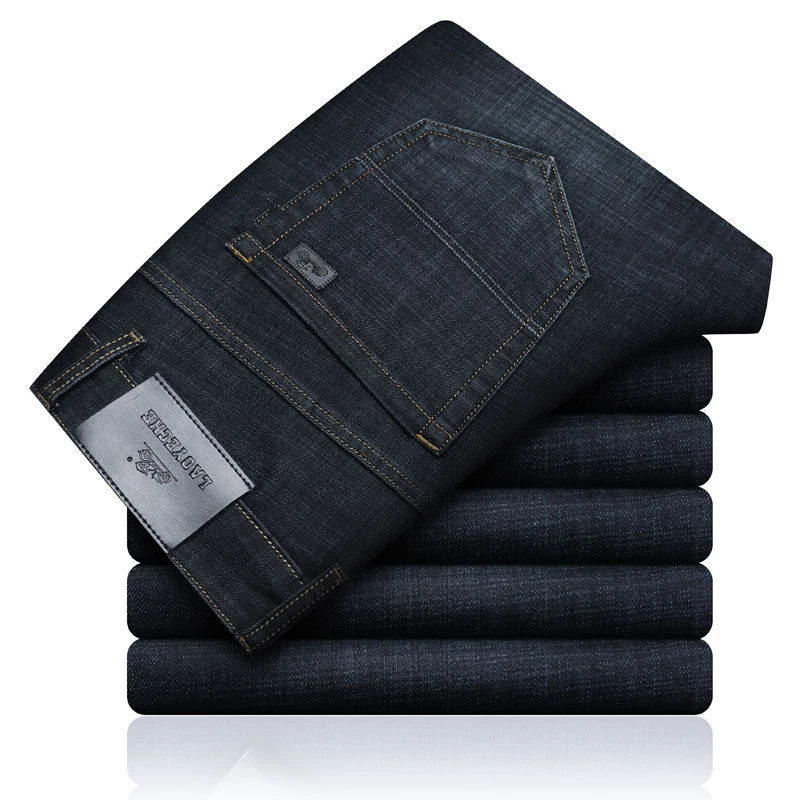 ICPANS Men Denim Jeans Pants Stretch Straight Regular Fit Black 2019 Spring Big size 40 Jean Homme | Мужская одежда