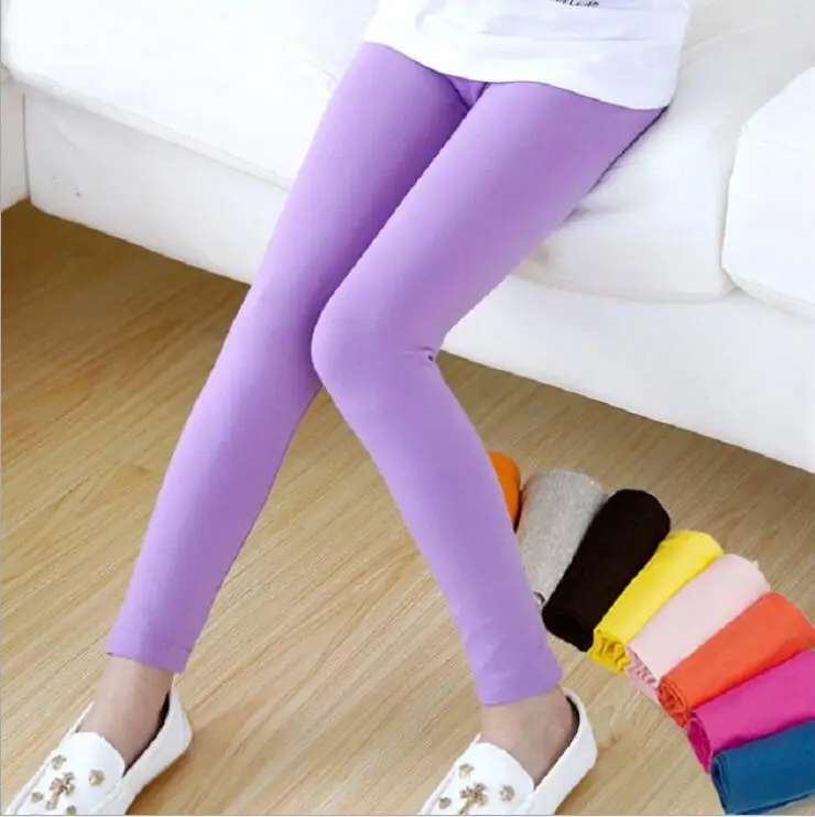 

VEENIBEAR New Spring Summer Girl Pants Pure Candy Color Elastic Girl Leggings Children Kids Pants Girl Clothes 2-11 Years