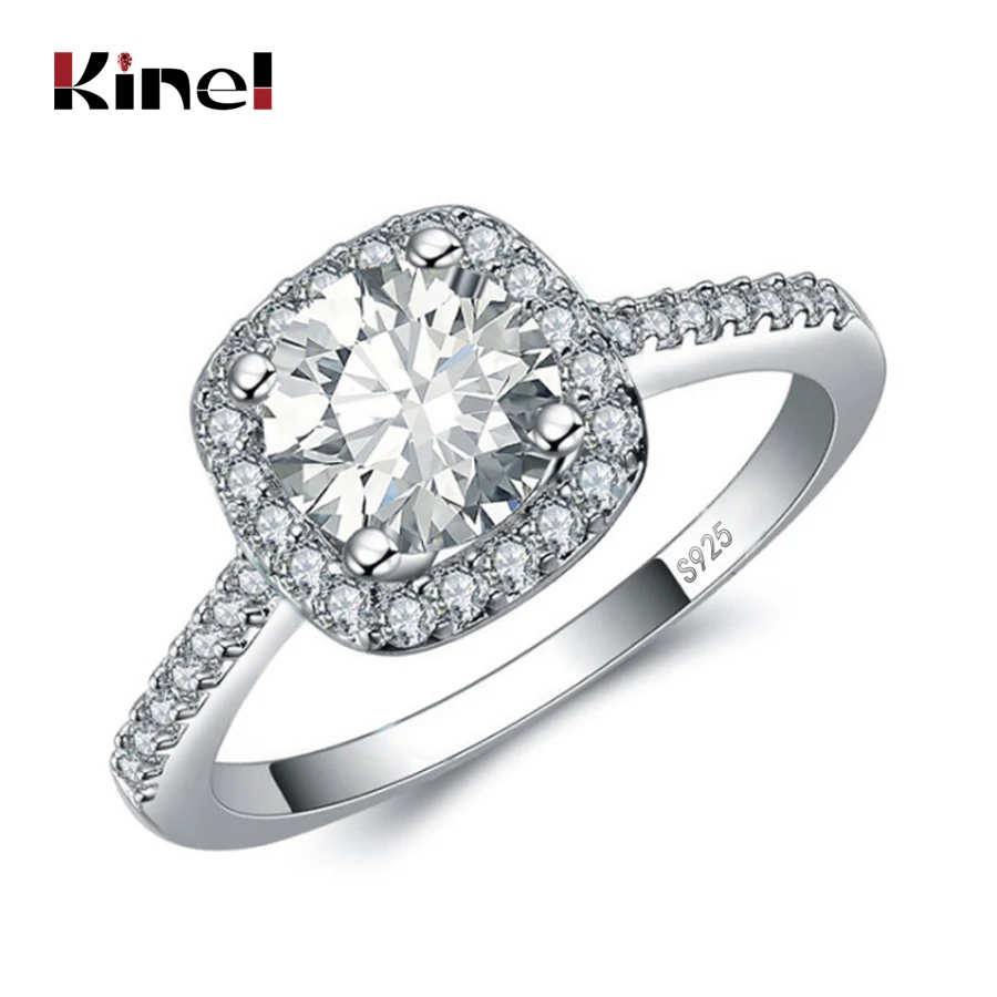 Kinel модное серебряное кольцо изящное Bijoux квадратное для свадьбы помолвки мозаика
