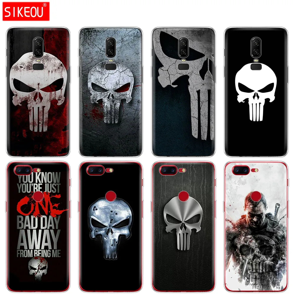 

silicone cover phone case for Oneplus one plus 6 5T 5 3 A3000 A5000 The Punisher
