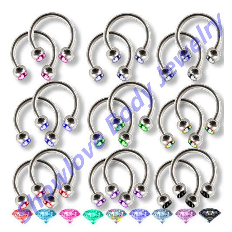 Buy Showlove Lot of 9pc Circular Barbell Piercing