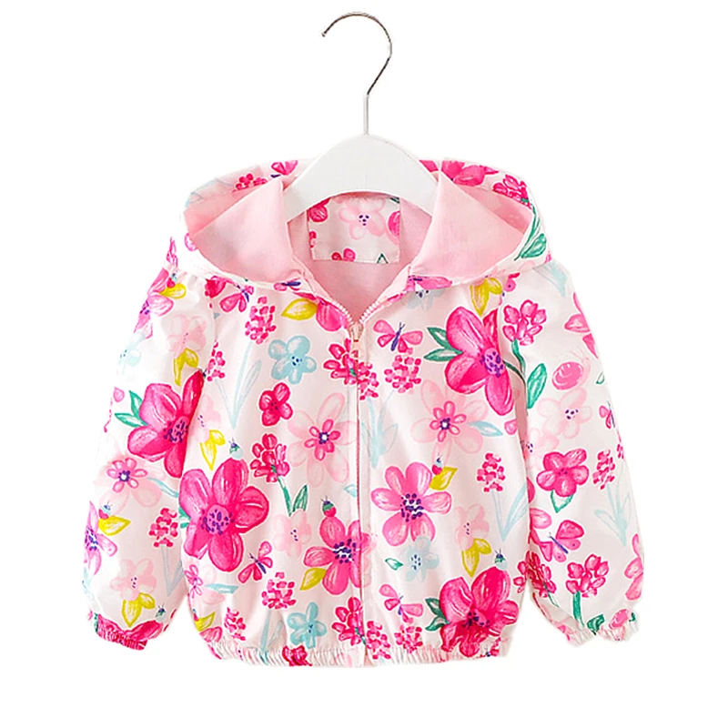 Baby Girl Jacket Coat Autumn Hooded Windbreaker Outfits Children Outerwear Costume Spring Kids