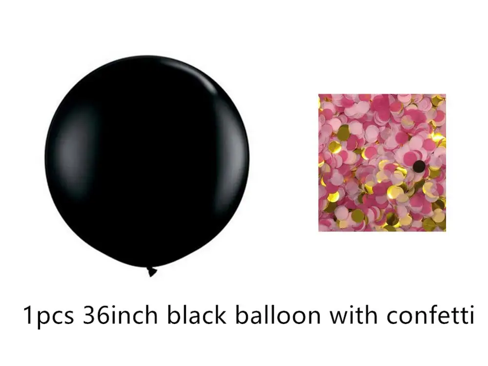 1 компл. 36 дюймов пол раскрыть мальчик или девочка поп Конфетти Черный латекс воздушный шар Детская игрушка в ванную пол раскрыть украшение Вечерние - Цвет: Pink set