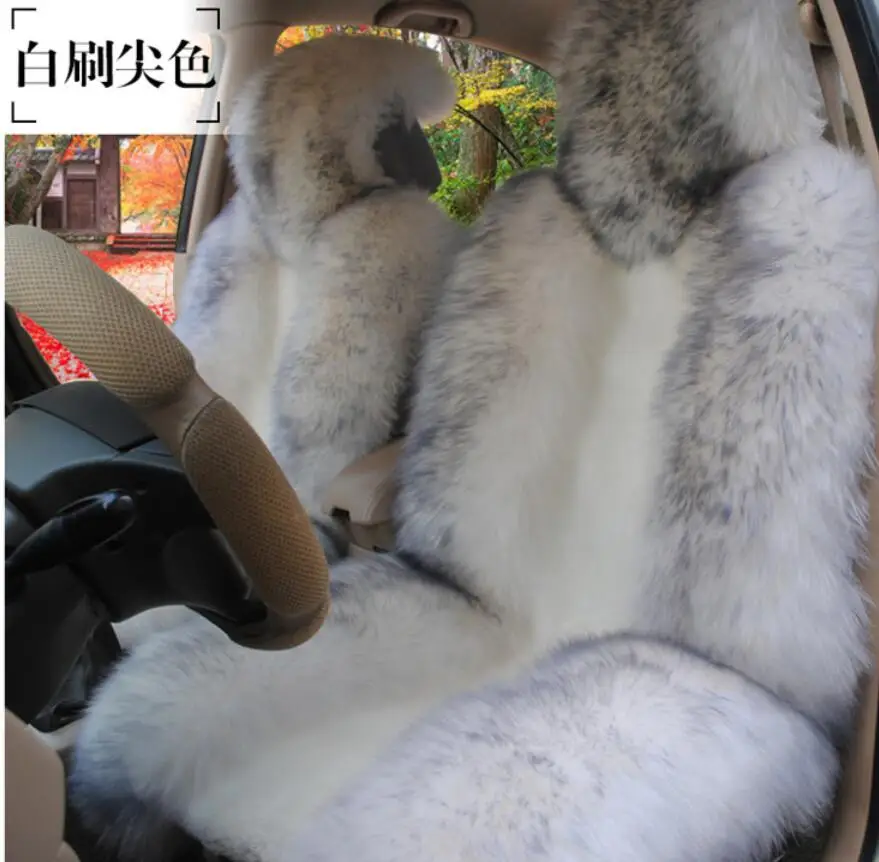 

100% Natural fur Australian sheepskin car seat cover Long Hair universal cushion car seat protector fur seat cover