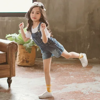 Korean Style Kids Overalls Summer Boys Girls Denim Shorts Jeans Tollder Rompers Children Clothes Jumpsuit Child Clothing Z976 6