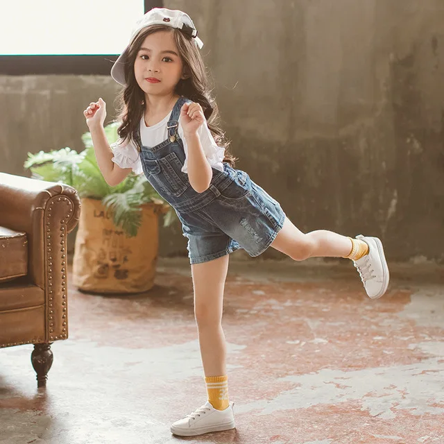 Korean Style Kids Overalls Summer Boys Girls Denim Shorts Jeans Tollder Rompers Children Clothes Jumpsuit Child Clothing Z976 6