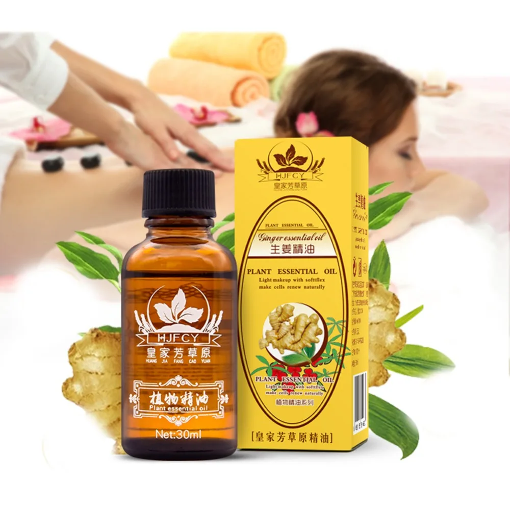 

NEW 30ml Natural Plant Ginger Essential Oil Therapy Lymphatic Drainage Massage Body Care AntiAging Essential Aromatherapy TSLM2
