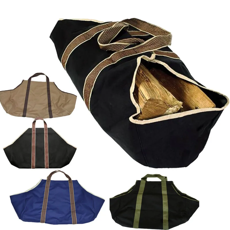 Canvas Firewood Log Tote Bag Logging Carrier Firewood Totes Bag Holder