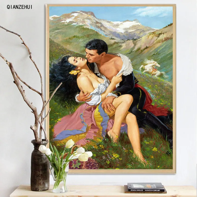 

QIANZEHUI,DIY Rhinestone plastic crafts diamond Field couple Square diamond painting cross stitch full diamond embroidery