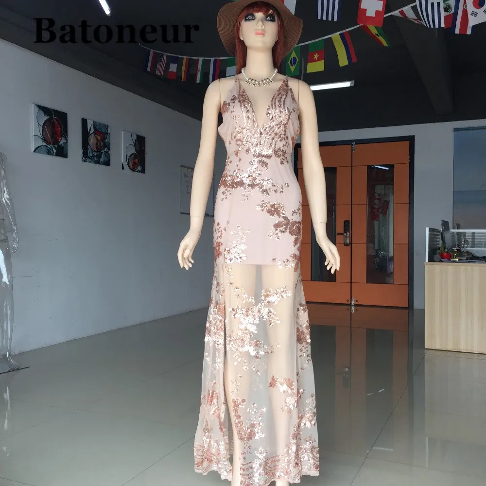 NEW-Sexy-Gold-Black-Sequined-Fringed-Deep-V-Neck-Maxi-Dress-2018-New-Arrivals-Brand-Club (3)