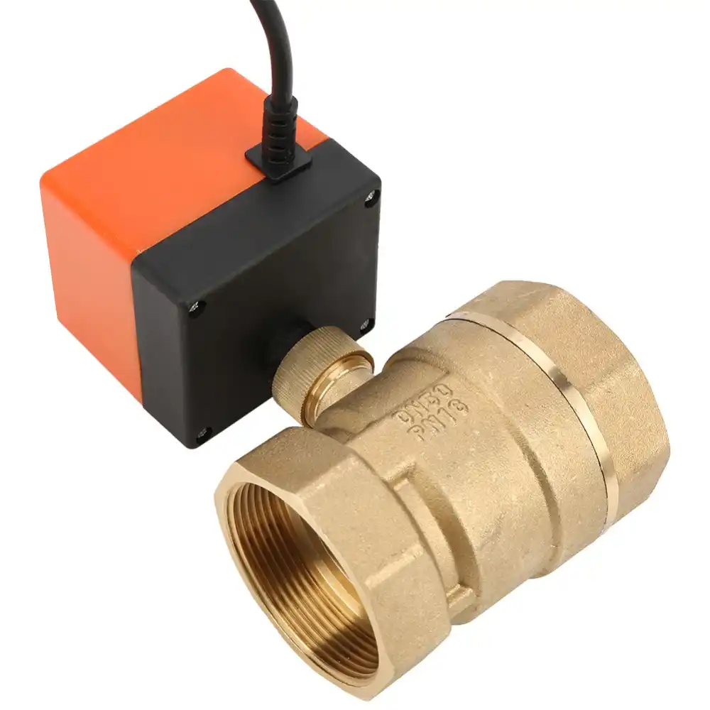 Three-Wire Two-Control Pipe Valve Brass Body Material 90 Degree Rotation Electrical Valve for Heating Air Conditioning Systems
